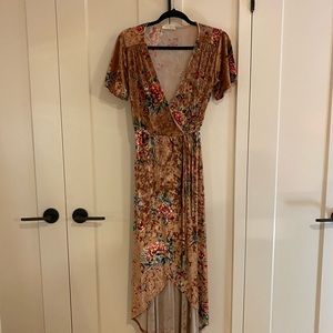 Floral Plush Long Dress